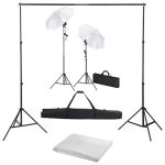Kit studio foto cu fundal, lămpi și umbrele GartenMobel Dekor