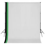 Set studio foto cu 3 fundaluri de bumbac, cadru reglabil, 3x3 m GartenMobel Dekor
