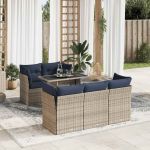 Set mobilier grădină cu perne 6 piese gri poliratan/lemn acacia GartenMobel Dekor