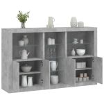 Servantă cu lumini LED, gri beton, 162x37x100 cm GartenMobel Dekor