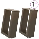 Picioare pentru măsuță cafea în formă U 2 buc Oțel natural Oțel GartenMobel Dekor