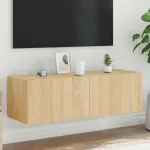 Comodă TV de perete cu lumini LED, stejar sonoma, 100x35x31 cm GartenMobel Dekor