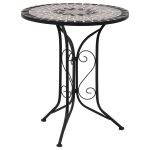 Masă de bistro mozaic, gri, 60 cm, ceramică GartenMobel Dekor