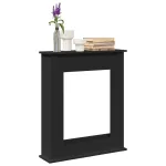 Mască de șemineu, negru, 75x20x87,5 cm, lemn prelucrat GartenMobel Dekor