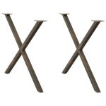 Picioare pentru masă în formă de X 2 buc Oțel natural Oțel GartenMobel Dekor