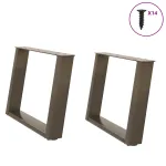 Picioare pentru măsuță cafea în formă U 2 buc Oțel natural Oțel GartenMobel Dekor