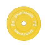 Greutate Cauciuc Bumper Plate SPORTMANN - 15 kg / 51 mm - Galben FitLine Training