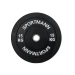 Greutate Cauciuc Bumper Plate SPORTMANN - 15 kg / 51 mm - Negru FitLine Training