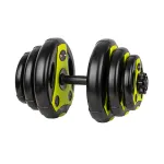 Gantera ciment inSPORTline 3-18 kg Negru/Verde FitLine Training