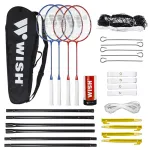 Set Complet Badminton Wish Alumtec 5566 Albastru/Rosu FitLine Training