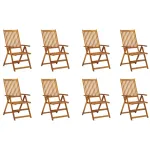 Scaune de grădină pliabile, 8 buc., lemn masiv de acacia GartenMobel Dekor