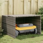 Garaj pentru mașina de tuns iarba, gri 86x90x52/57 cm poliratan GartenMobel Dekor