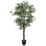 Arbore ficus artificial 378 de frunze 80 cm verde GartenMobel Dekor