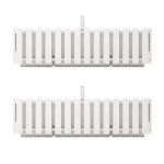 Set 2 jardiniere decorative cu suport metalic, sistem irigare,​​​​​​​ alb, 58x18x16.2 cm, Boardee Fencycase W GartenVIP DiyLine