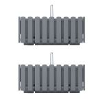 Set 2 jardiniere decorative cu suport metalic, sistem irigare,​​​​​​​ gri, 38x18x16.2 cm, Boardee Fencycase W GartenVIP DiyLine
