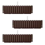 Set 3 jardiniere decorative cu suport metalic, sistem irigare,​​​​​​​ maro, 58x18x16.2 cm, Boardee Fencycase W GartenVIP DiyLine