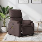 Fotoliu electric de masaj rabatabil, maro închis, textil GartenMobel Dekor