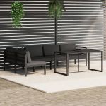 Set mobilier de grădină cu perne, 6 piese, antracit, aluminiu GartenMobel Dekor