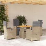 Set mobilier de grădină cu perne, 5 piese, bej, poliratan GartenMobel Dekor