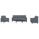 Set de canapele cu perne/rulouri, 4 piese, gri închis, catifea GartenMobel Dekor