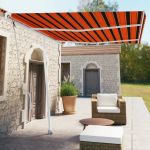 Copertină autonomă retractabilă automat, oranj&maro 350x250 cm GartenMobel Dekor