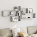 Raft de perete, gri sonoma, 167,5x18x68 cm, lemn prelucrat GartenMobel Dekor