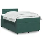 Pat box spring cu saltea, verde închis, 120x200 cm, catifea GartenMobel Dekor