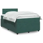 Pat box spring cu saltea, verde închis, 120x200 cm, catifea GartenMobel Dekor