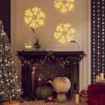 Figurină Crăciun fulg de zăpadă, 48 LED-uri, alb cald, 27x27 cm GartenMobel Dekor