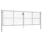 Poartă de grădină, argintiu, 415 x 175 cm, oțel galvanizat GartenMobel Dekor