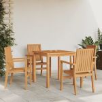 Scaune grădină stivuibile 4 buc. 56,5x57,5x91 cm lemn masiv tec GartenMobel Dekor