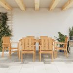 Scaune grădină stivuibile 6 buc. 56,5x57,5x91 cm lemn masiv tec GartenMobel Dekor