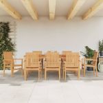 Scaune grădină stivuibile 8 buc. 56,5x57,5x91 cm lemn masiv tec GartenMobel Dekor