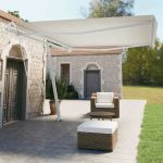 Copertină autonomă retractabilă automat, crem, 450x350 cm GartenMobel Dekor
