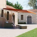 Copertină autonomă retractabilă automat oranj&maro 450x300 cm GartenMobel Dekor