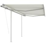 Copertină retractabilă automat cu stâlpi, crem, 3x2,5 m GartenMobel Dekor