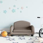 Canapea pentru copii, gri taupe, 50x40x30 cm, material textil GartenMobel Dekor