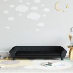Canapea pentru copii, negru, 100x50x26 cm, catifea GartenMobel Dekor