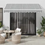 Copertină retractabilă automat, antracit/alb, 300x250 cm GartenMobel Dekor