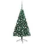 Jumătate brad Crăciun artificial cu set globuri verde 240 cm GartenMobel Dekor
