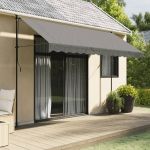Copertină retractabilă, antracit, 350x150 cm, textil și oțel GartenMobel Dekor