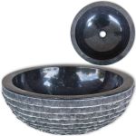 Chiuvetă, negru, 40 cm, marmură GartenMobel Dekor
