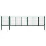 Poartă de grădină, verde, 500 x 100 cm, oțel GartenMobel Dekor