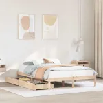 Cadru de pat fără saltea, 135x190 cm, lemn masiv de pin GartenMobel Dekor