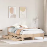 Cadru de pat fără saltea, 135x190 cm, lemn masiv de pin GartenMobel Dekor