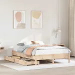 Cadru de pat fără saltea, 140x190 cm, lemn masiv de pin GartenMobel Dekor