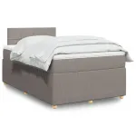 Pat box spring cu saltea, gri taupe, 120x200 cm, textil GartenMobel Dekor