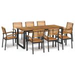Set mobilier de grădină, 9 piese, lemn masiv de acacia și metal GartenMobel Dekor