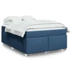Pat box spring cu saltea, albastru, 140x200 cm, textil GartenMobel Dekor