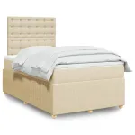 Pat box spring cu saltea, crem, 120x200 cm, textil GartenMobel Dekor